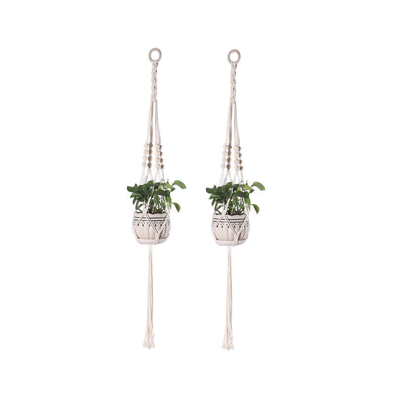 Woven Cotton Rope plant Pot Holder String Hanging Basket with Macrame For Home Garden decoration