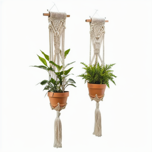 Woven Cotton Rope plant Pot Holder String Hanging Basket with Macrame For Home Garden decoration