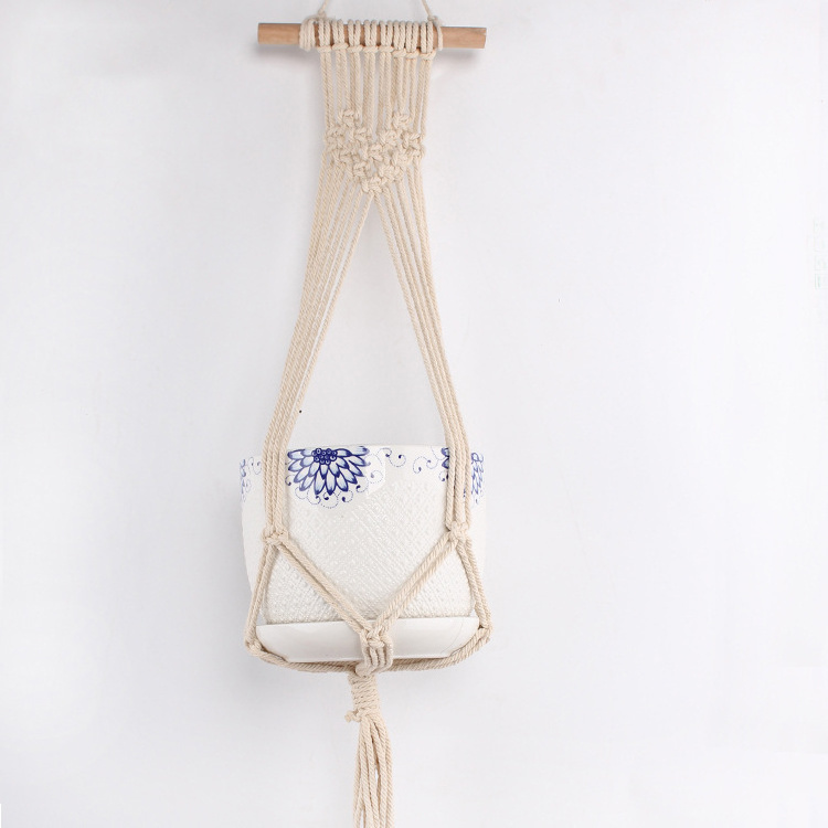 Bohemian Macrame Indoor Hanging Plant Pot Macrame Plant Hangers Holder For Home Decoration