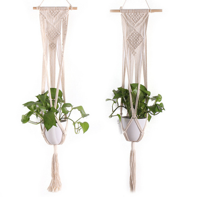 Bohemian Macrame Indoor Hanging Plant Pot Macrame Plant Hangers Holder For Home Decoration