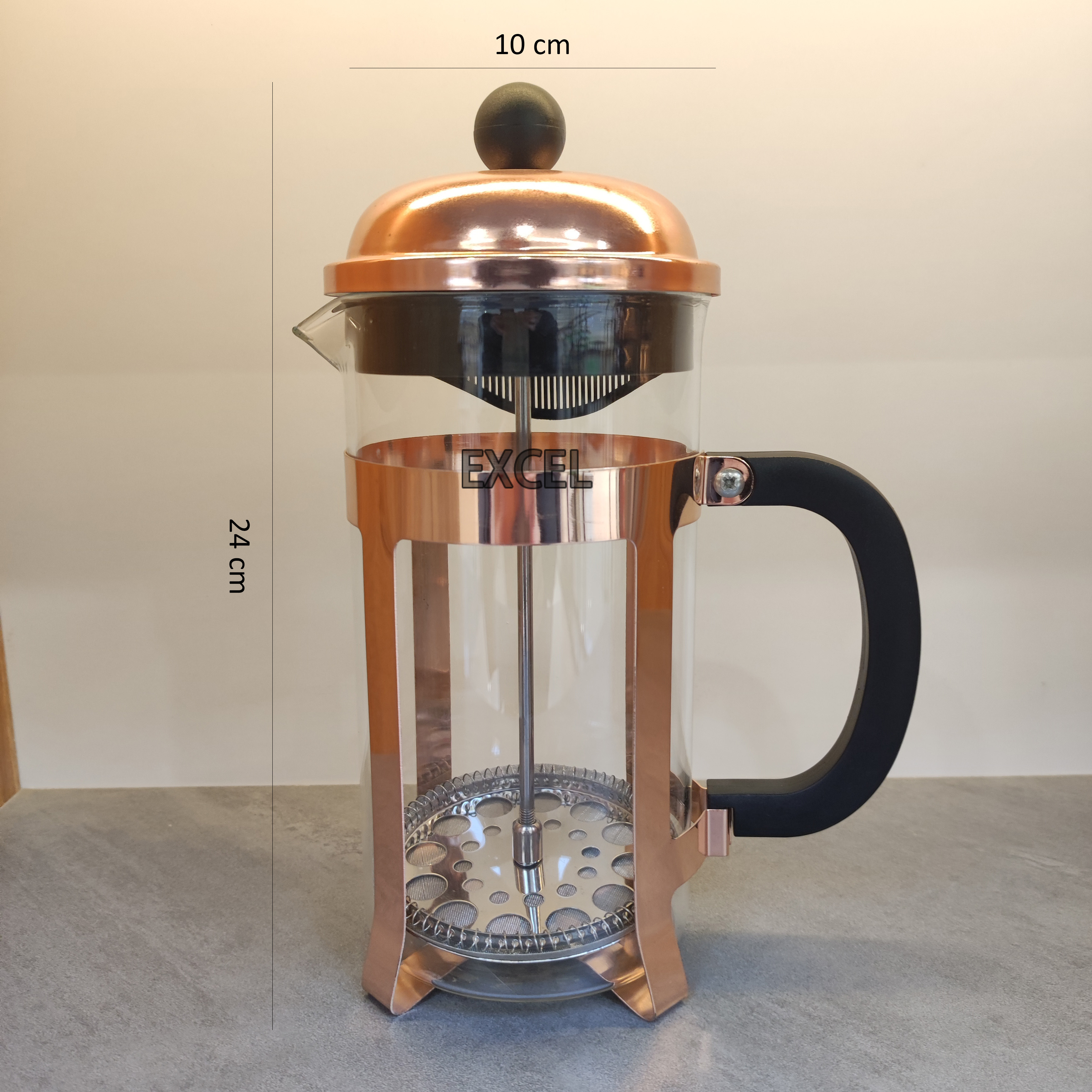 hot rose gold Stainless Steel French Press Coffee Maker 32 Ounce Filtration System Glass French Coffee Press