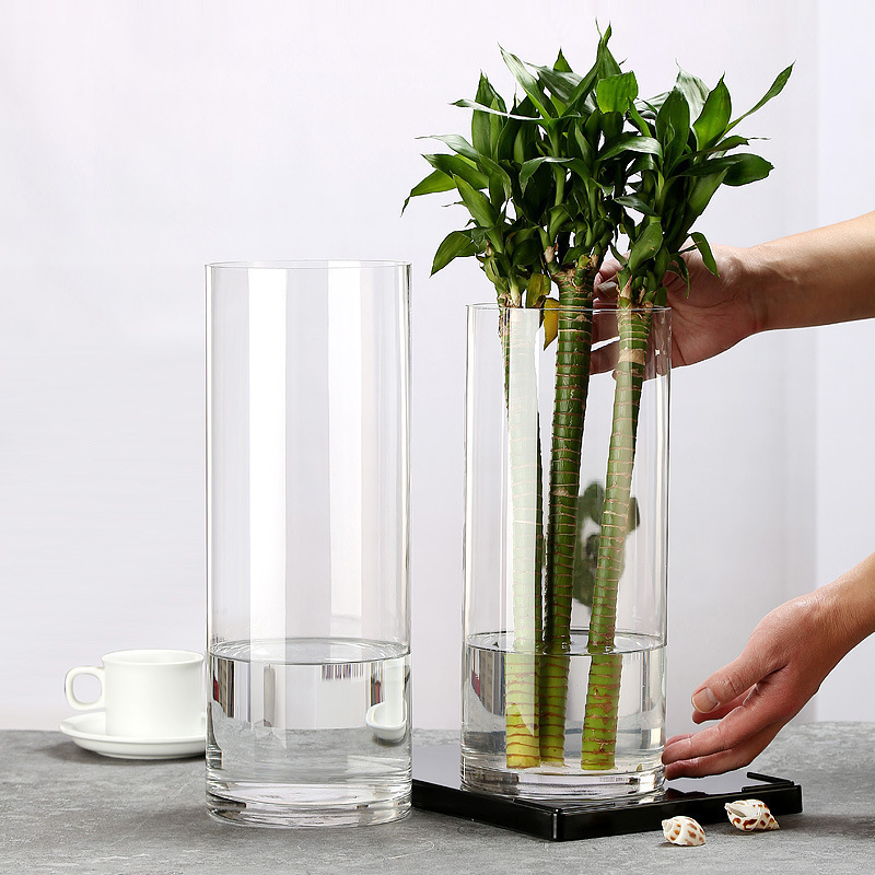 Large Big Clear Simple Cylinder Tall Clear Flower Glass Vase  Glass Vase Clear vases for weddings centerpiece