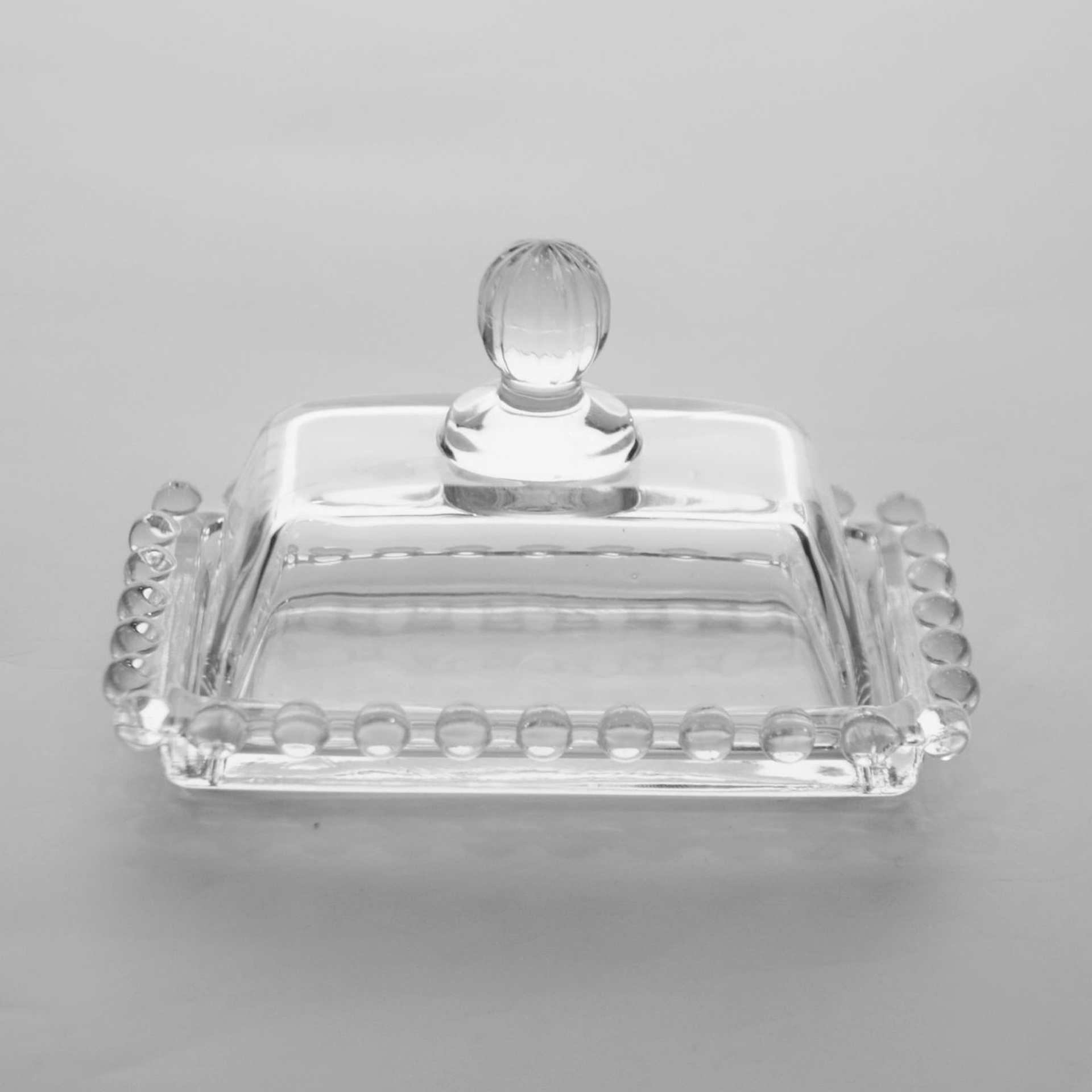 Classic Butter Serving Dish Clear Cheese Sugar Glass Plate Butter Dish with Cover Rectangle Glass Butter Dish