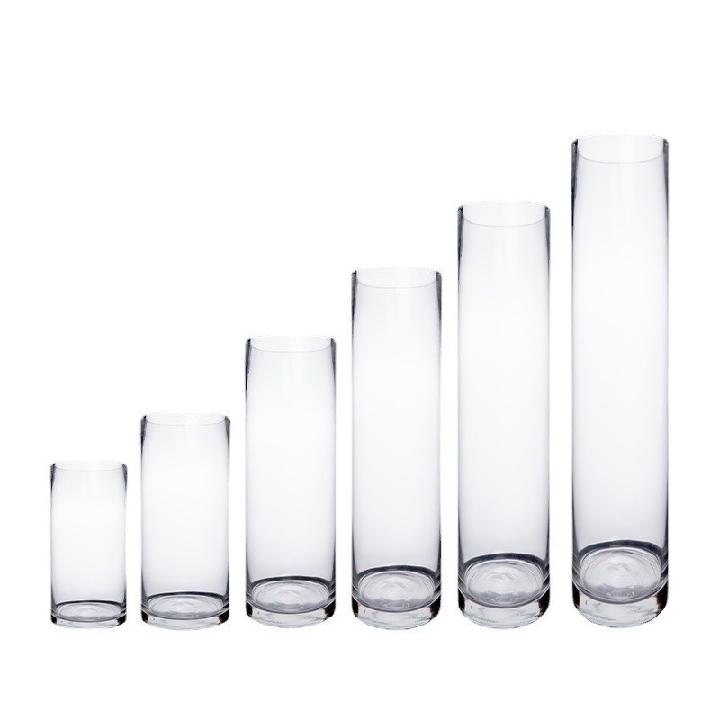 Large Big Clear Simple Cylinder Tall Clear Flower Glass Vase  Glass Vase Clear vases for weddings centerpiece