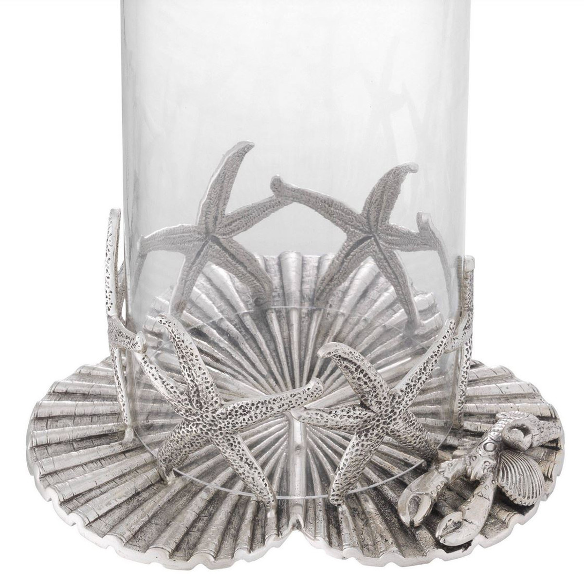 Candle Stand Glass With Round Shape Sea Star Design Glass candle holder For Home Decoration