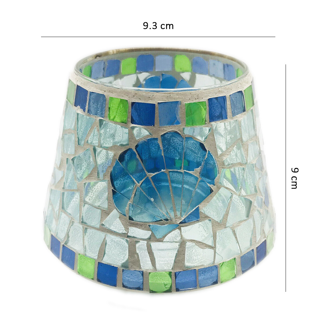 Wholesale Cracked Glass Mosaic Votive Candle Holder Handmade Glass Candle Holder For Tealight