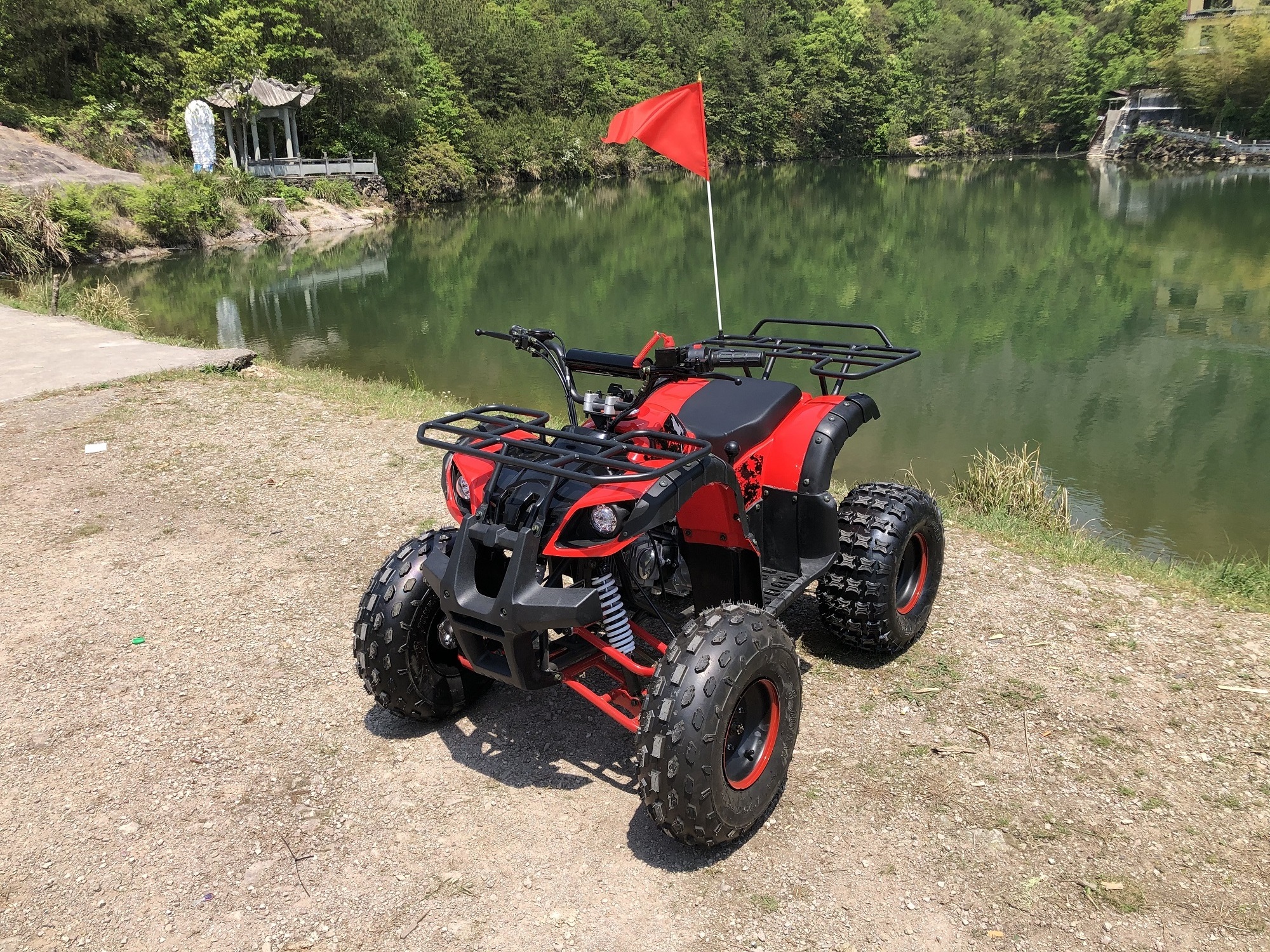 china wholesale Dune Buggy 4 wheeler 125CC Kids Quad Bike FANGPOWER ATV UTV adult gasoline transmission