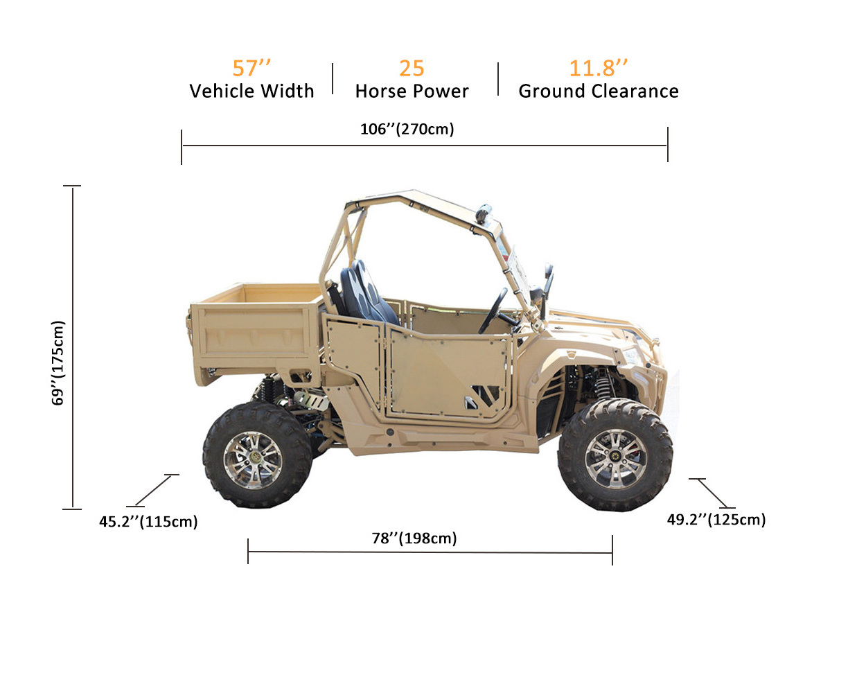 China fangpower youth side by sides off road 400cc farm utv with cargo box 4x4 4x2