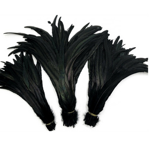 Bulk Price 35-45cm Black Rooster Feathers Wholesale Rooter Coque Tails For Headdress Carnival Backpack Decor