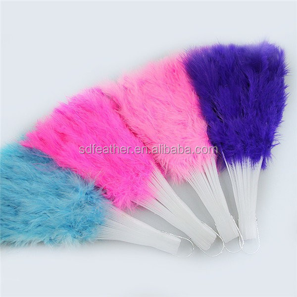 Handmade turkey feather fan ladies fancy dress costume wedding decoration folding fan