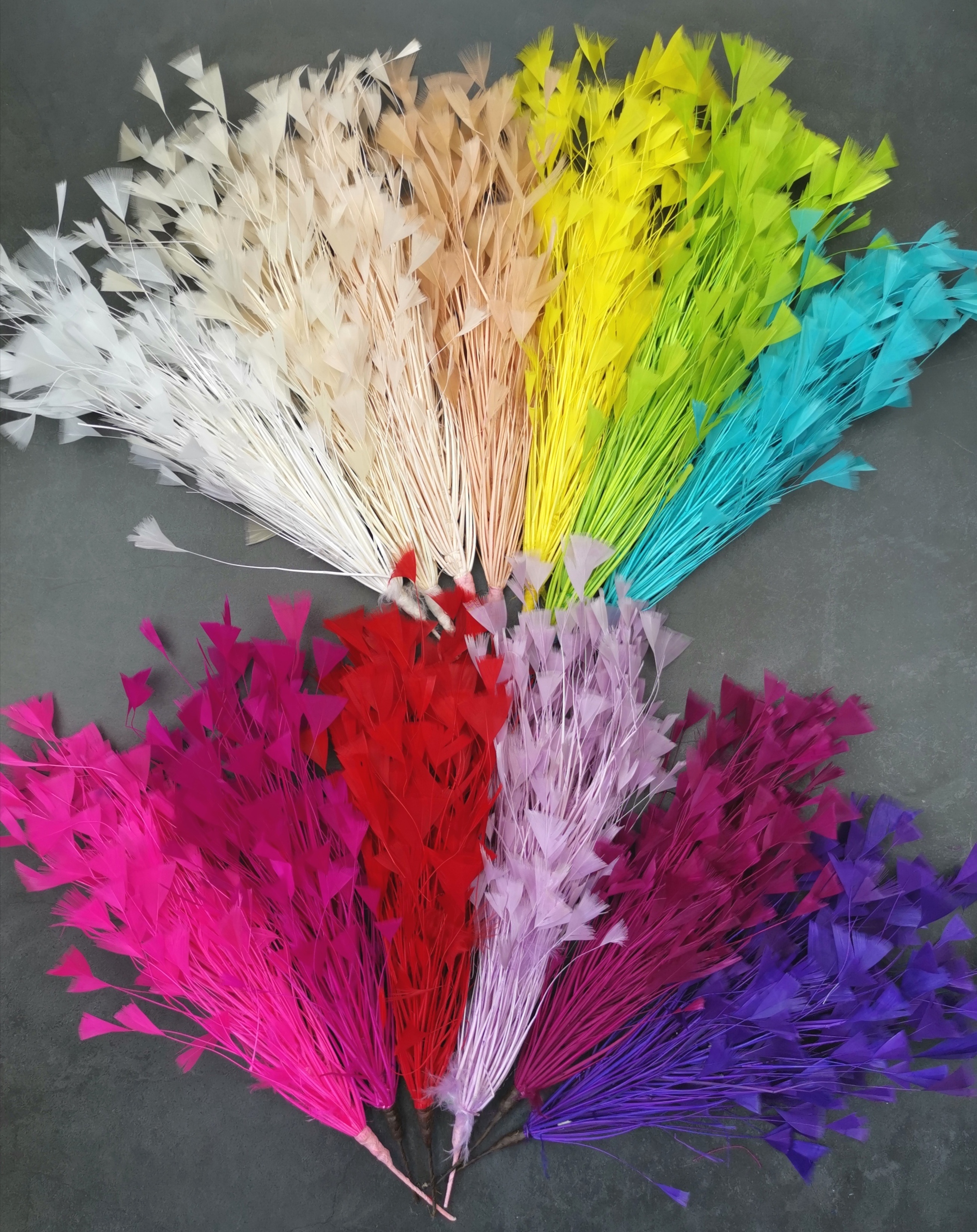 Wholesale Natural Turkey Feather Flower Mount Bouquet- Feather Floral Picks For Millinery Fascinator Hat  Decor