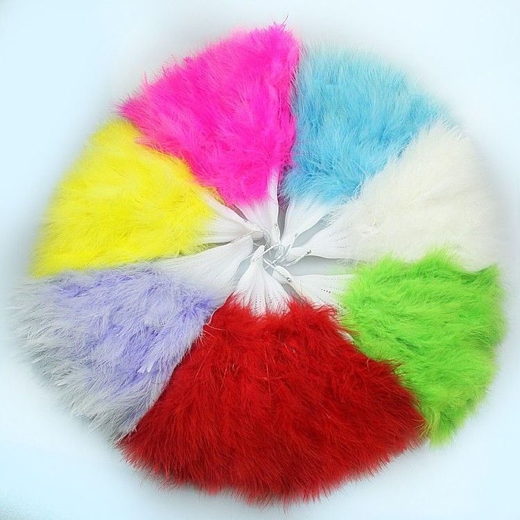 Handmade turkey feather fan ladies fancy dress costume wedding decoration folding fan