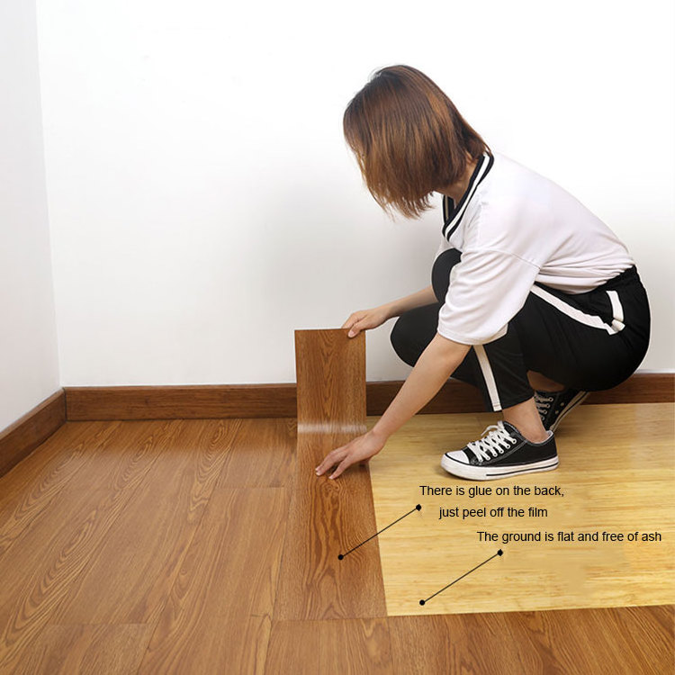 Hospital Waterproof Anti-Scratched 2mm Peel And Stick Self Adhesive LVP Flooring Vinyl Plank Glue Down LVT PVC Flooring Tile