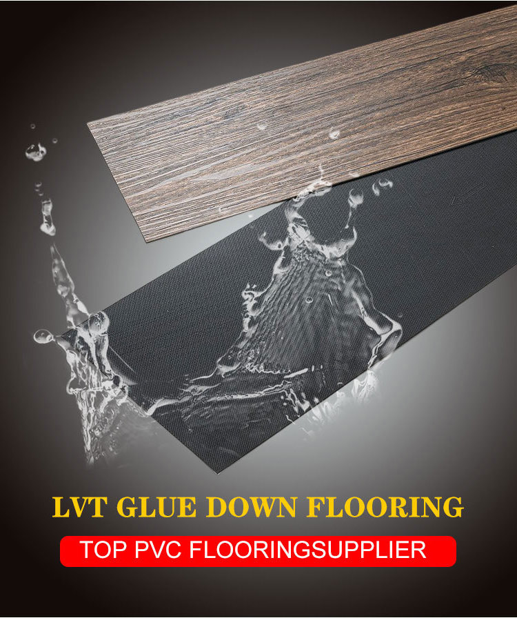 Dry Back Plank Glue Down 100% Waterproof Covering Peel And Stick Floor Tiles Luxury Vinyl Plank Tiles PVC Vinyl Flooring LVT