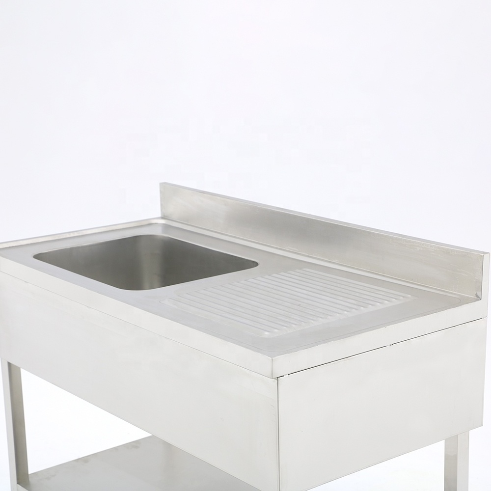 Factory Outlet Kitchen Equipment Commercial Work Table Stainless Steel Fish Cleaning Table With Sink