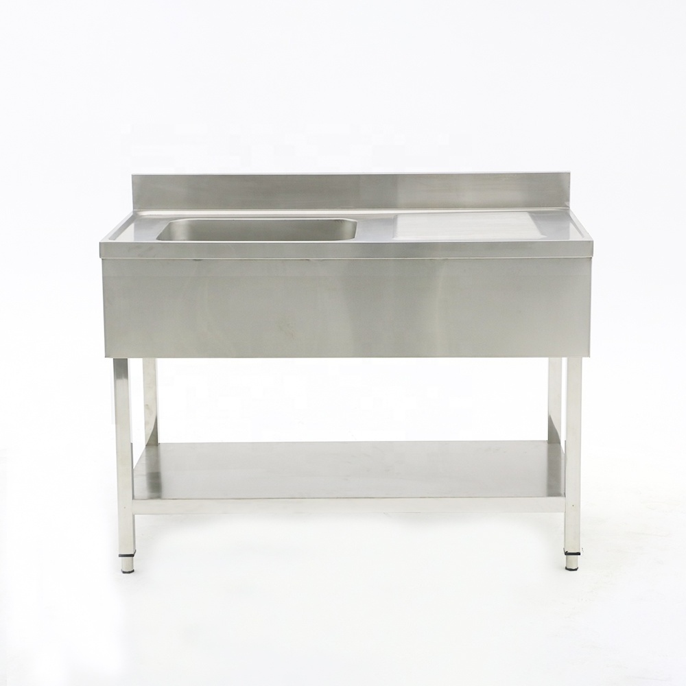 Factory Outlet Kitchen Equipment Commercial Work Table Stainless Steel Fish Cleaning Table With Sink