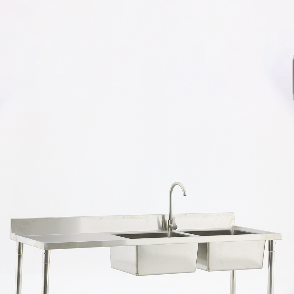 Commercial Stainless Steel Double Bowl Kitchen Washing Sink Table China Manufacturer/Catering Portable Sink