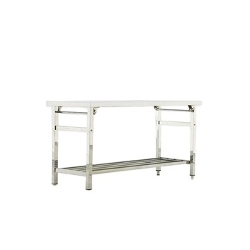 Easy to carry!Stainless steel folding table with lower shelf Outdoor folding table