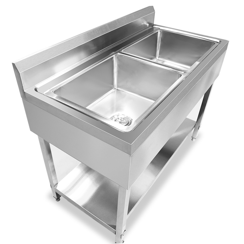 High Quality 201/304 Stainless Steel Commercial sink Custom Kitchen freestanding Equipment Durable Sink 1.5m