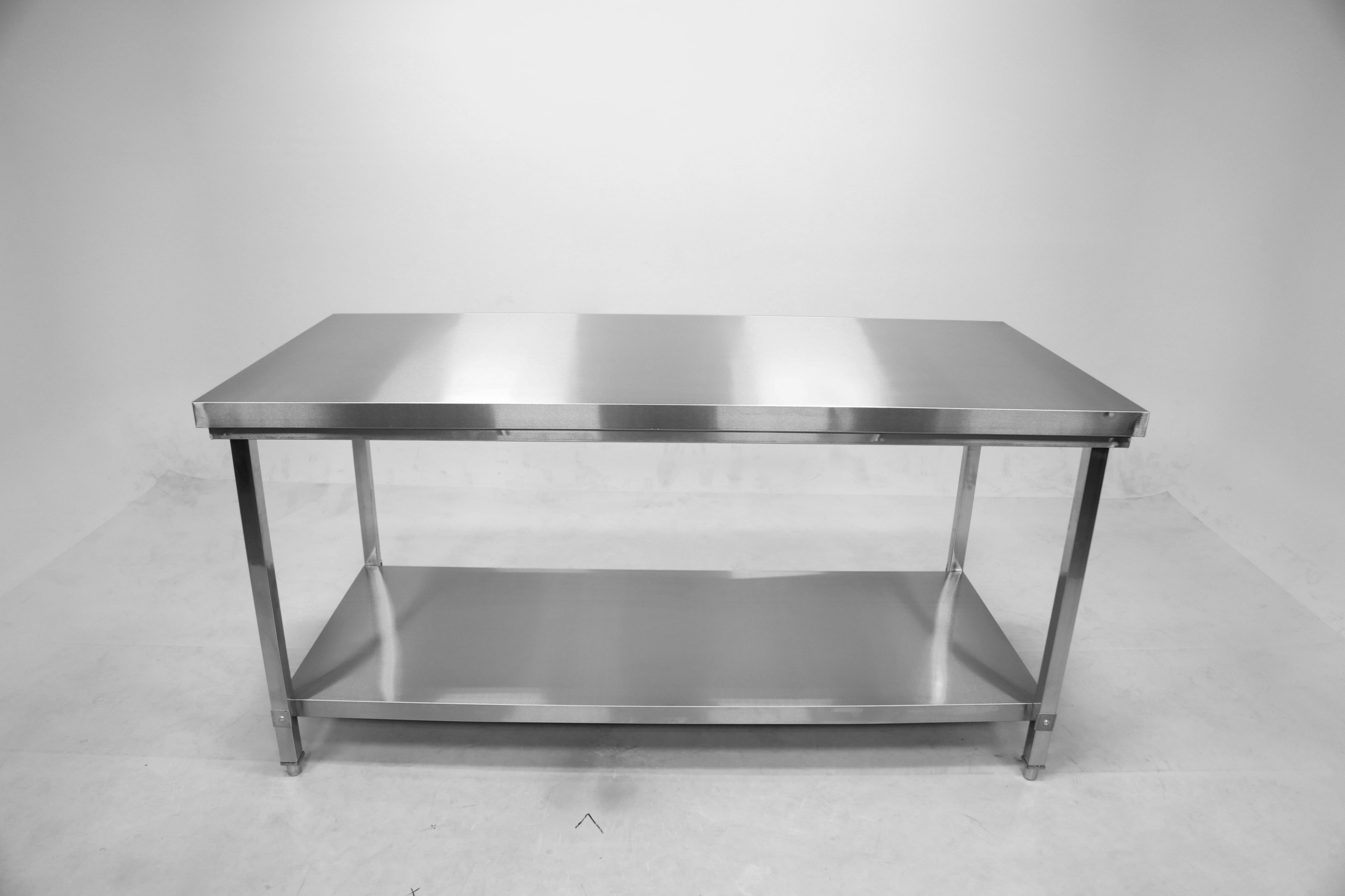 201/304 stainless steel best price big storage rack folding work bench restaurant food table