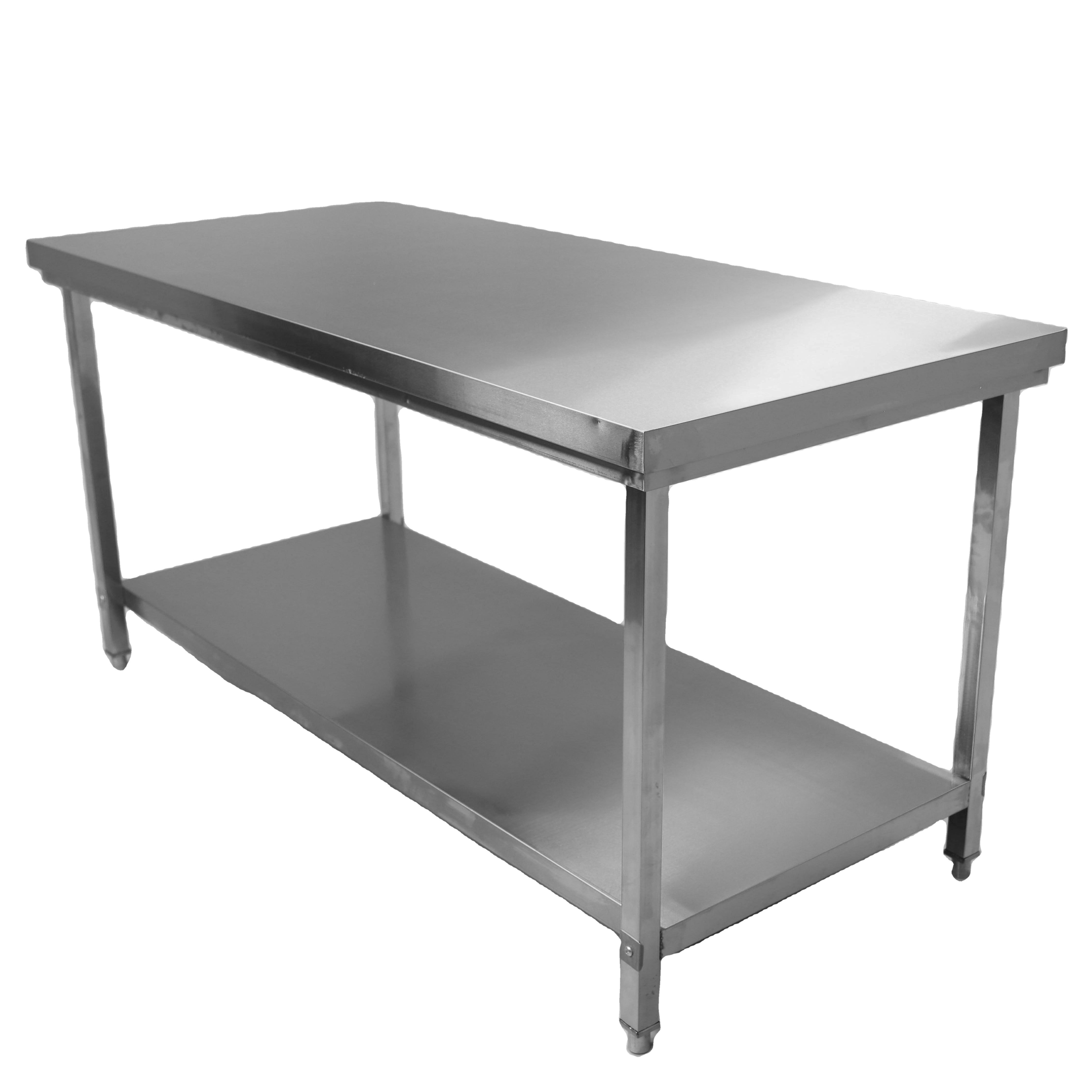 201/304 stainless steel best price big storage rack folding work bench restaurant food table