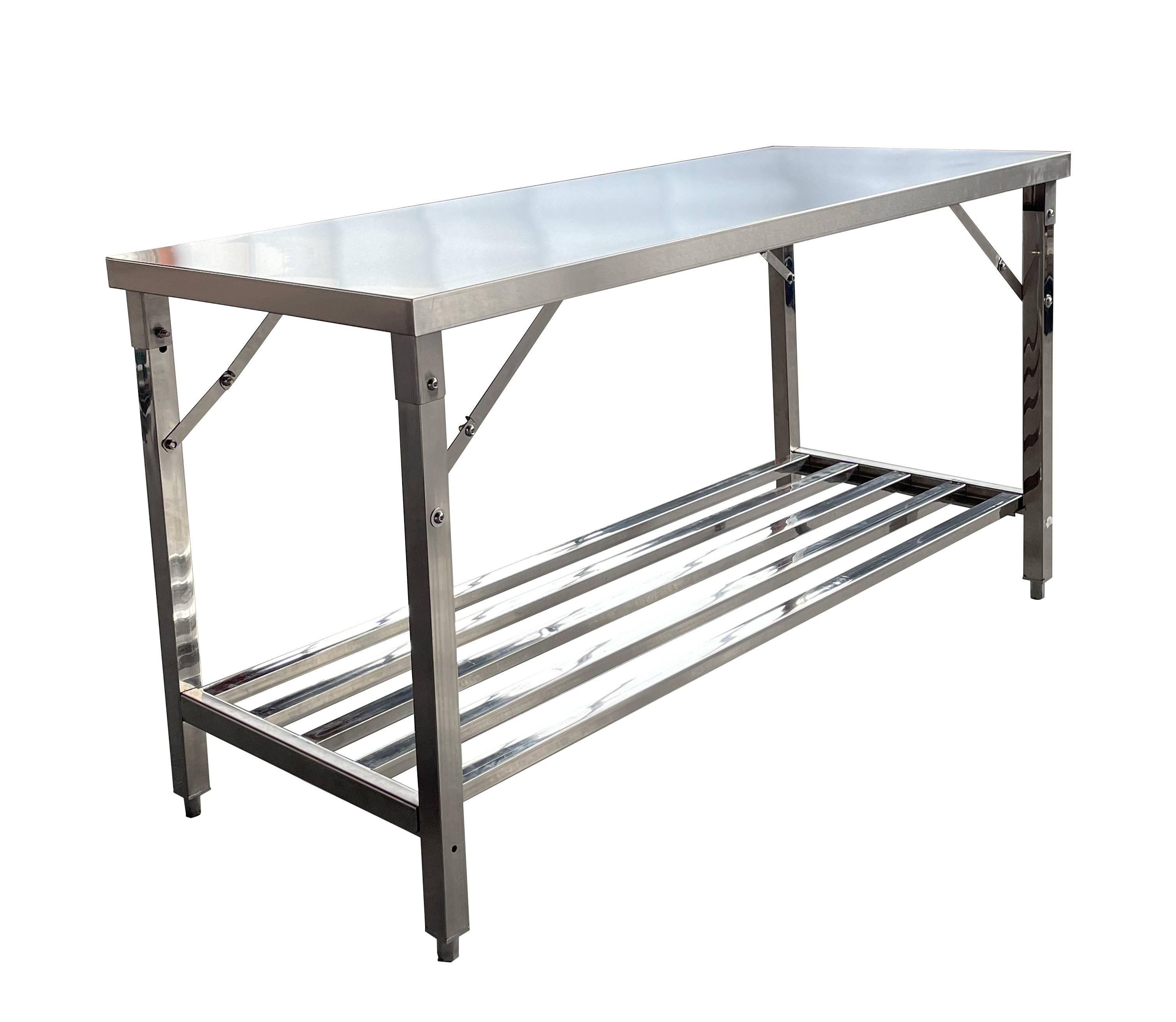 Customized Stainless Steel Folding Table Commercial Stainless Steel Folded Work Table