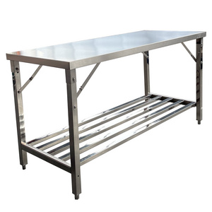 Customized Stainless Steel Folding Table Commercial Stainless Steel Folded Work Table