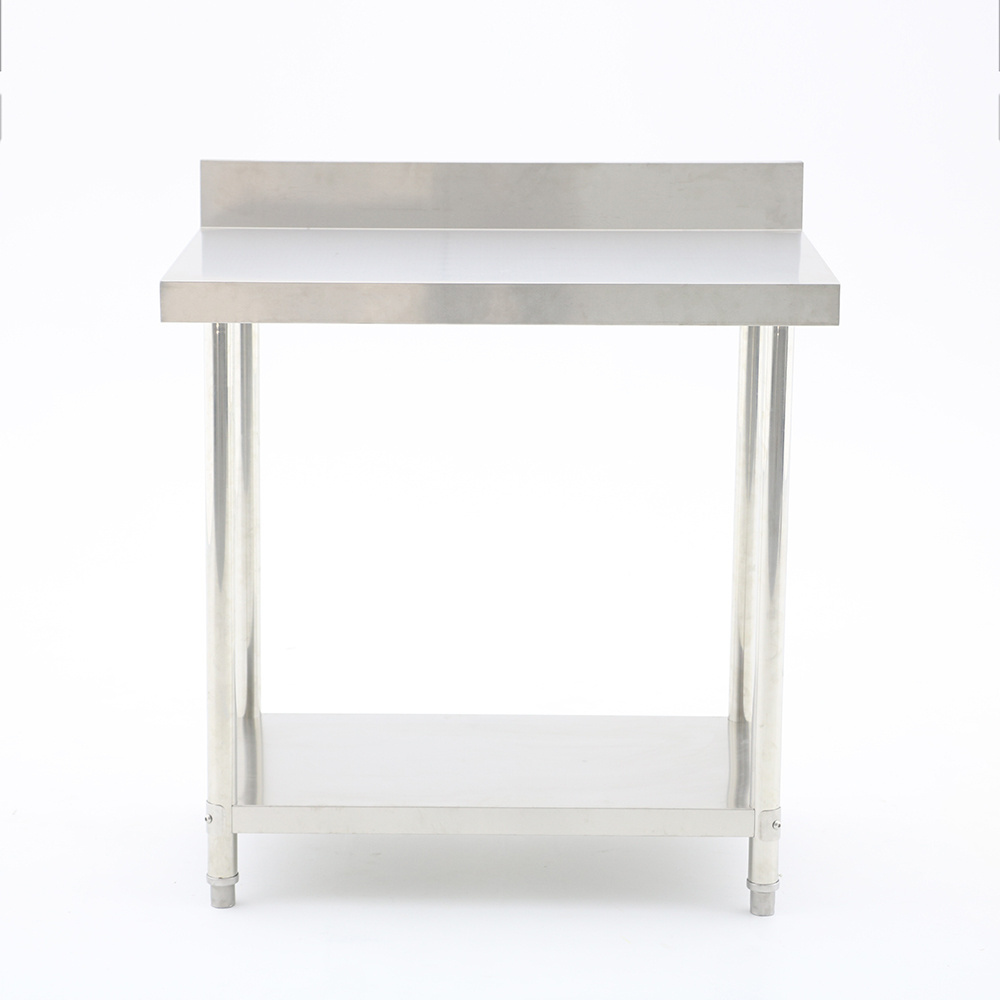 Catering Equipment Kitchen Corner Bench Work Preparation Table For Restaurant Stainless Steel With 3 Layers With Wheels