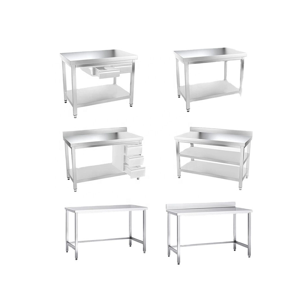 Wholesale stainless steel work bench table stainless steel prep table with under shelf