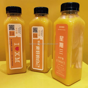 100ml,250ml,350ml,400ml,500ml,1L French Square Plastic Bottle Cold Pressed Juice Bottle