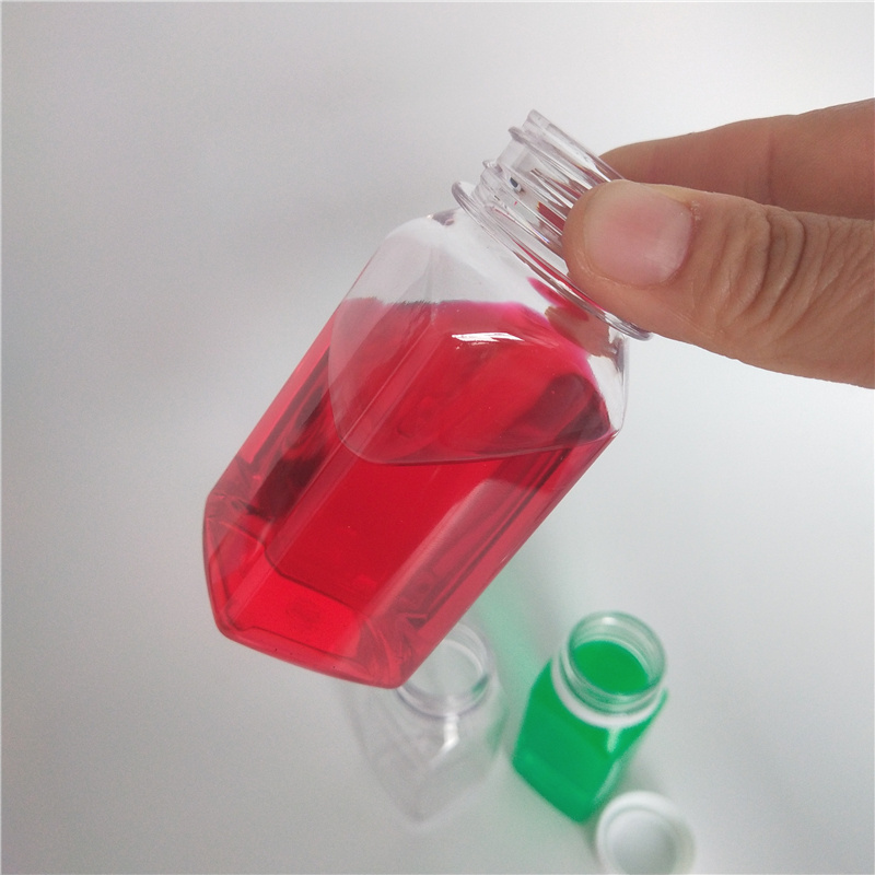 100ml,250ml,350ml,400ml,500ml,1L French Square Plastic Bottle Cold Pressed Juice Bottle