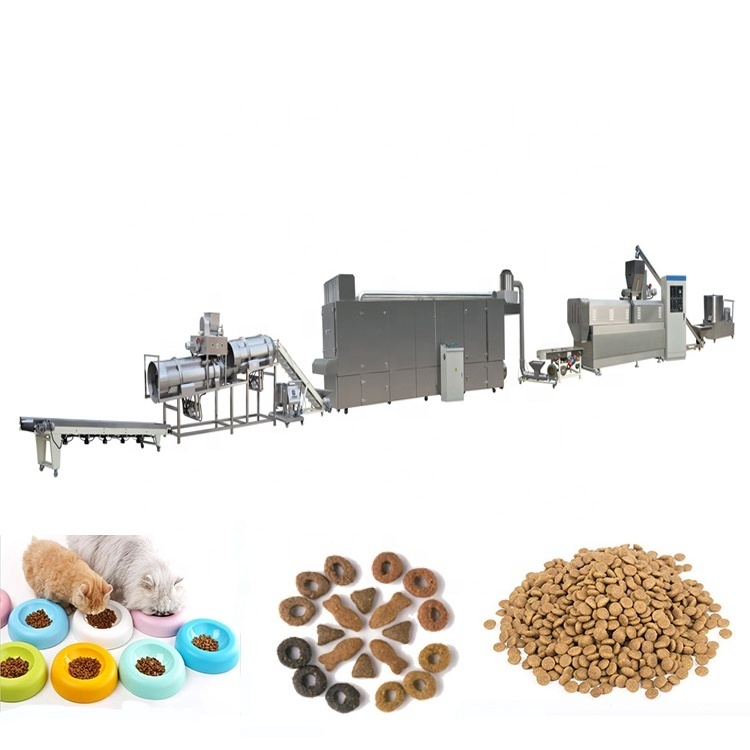 automatic full production line pedigree cat dog food making processing machine hot sale pet dog cat food extruder