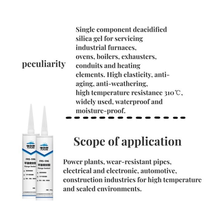 Industrial Type Heat Resistant Liquid Sealant 596 High Temperature Silicone Sealant