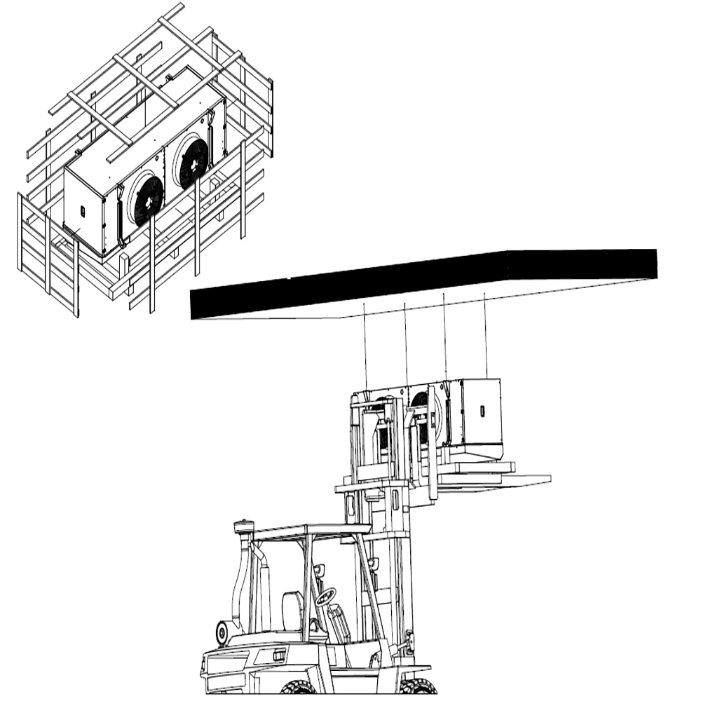 New Electric Evaporator for Walk-In Cooler for Manufacturing Plants and Farms with Motor and PLCT