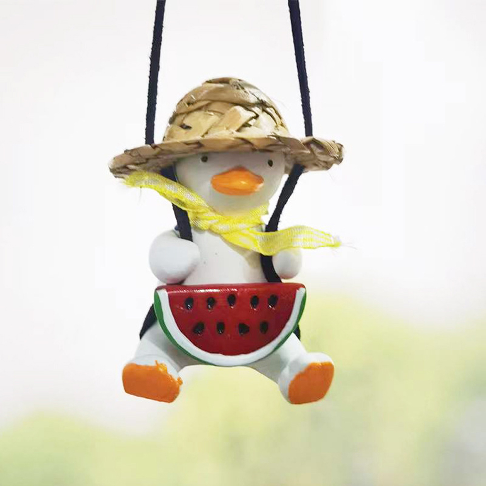 Popular Rearview Mirror Hanging Pendant Car Interior Accessories Swing Duck pendant