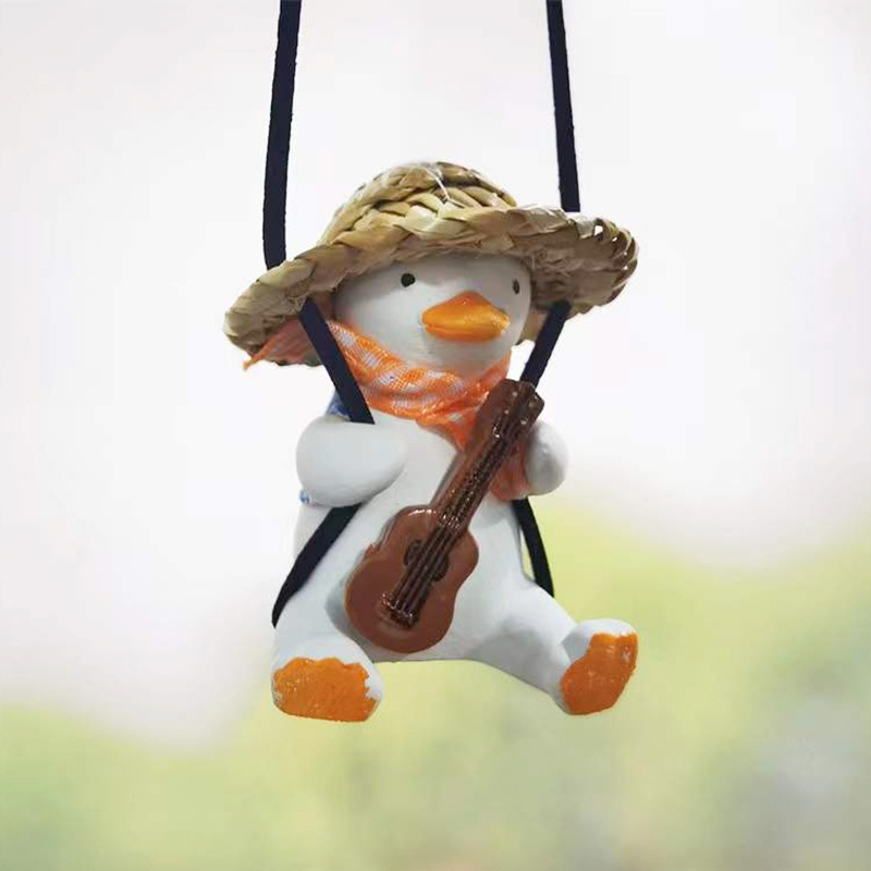 Popular Rearview Mirror Hanging Pendant Car Interior Accessories Swing Duck pendant