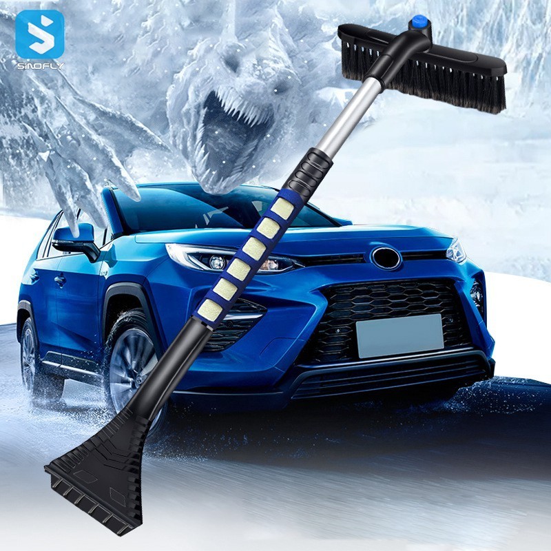 Auto Winter Heavy Duty Telescopic Cleaning Snow Sweeper Remover Shovel Brush with Ice Scraper for Car