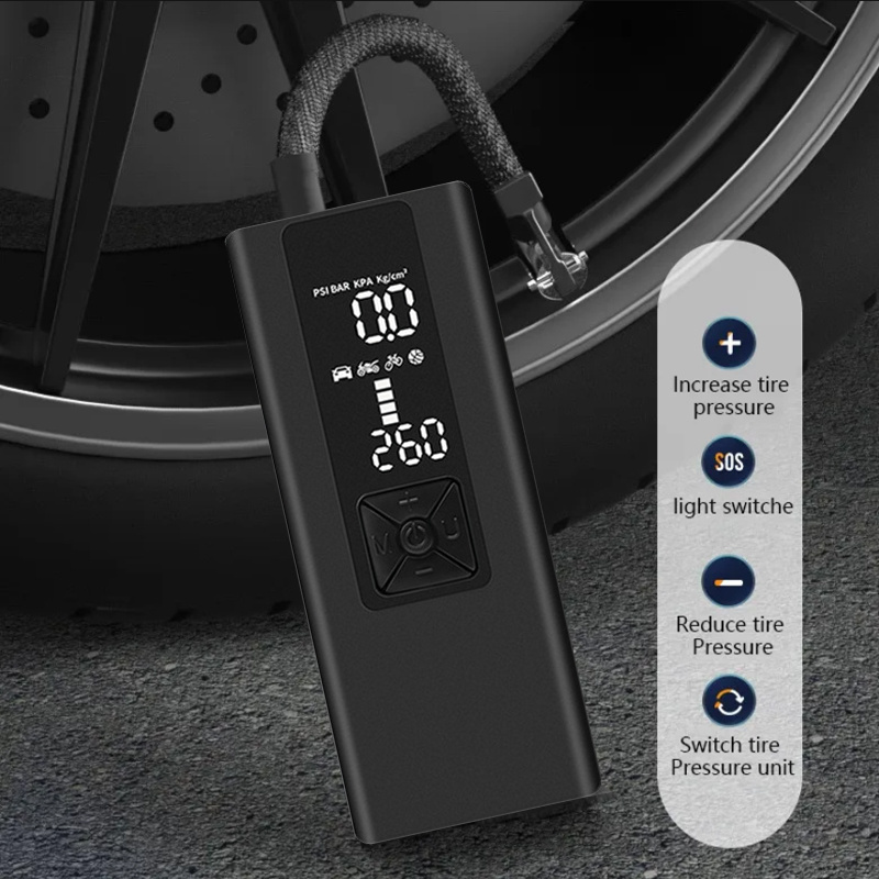 High Quality Multifunctional Car Tire Price Inflator Tyre Automatic Mini Electric Wireless Air Pump For Bicycle With Led