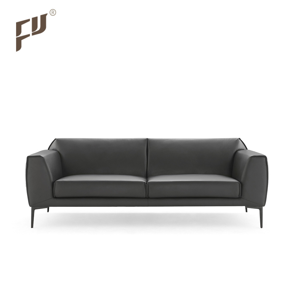 2022 Furicco High Quality Living Room Furniture Modern Design German 3 Seater Stylish Vintage Genuine Leather Sofa