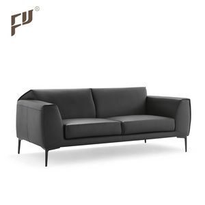 2022 Furicco High Quality Living Room Furniture Modern Design German 3 Seater Stylish Vintage Genuine Leather Sofa