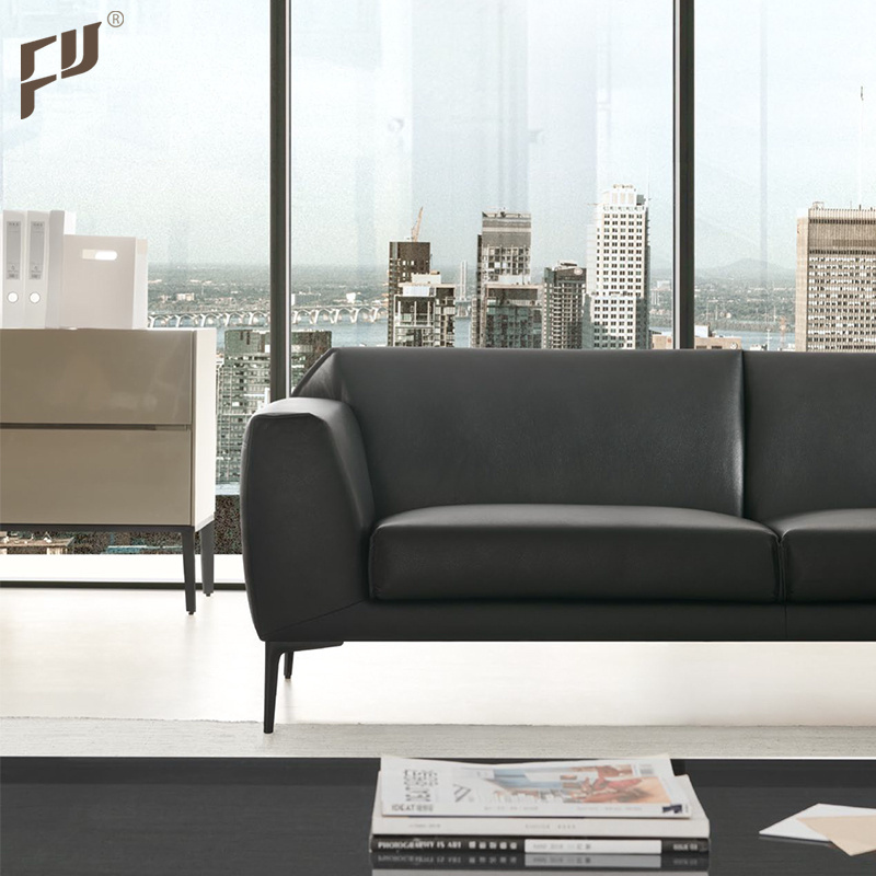 2022 Furicco High Quality Living Room Furniture Modern Design German 3 Seater Stylish Vintage Genuine Leather Sofa