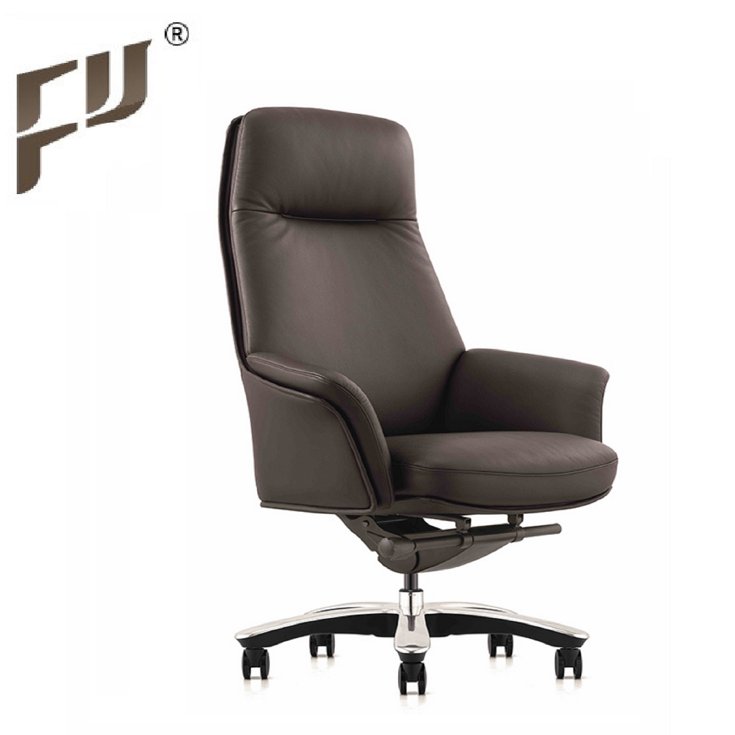 FURICCO Classic Style Luxury Swivel Genuine Leather Boss Manager Executive Office Chair