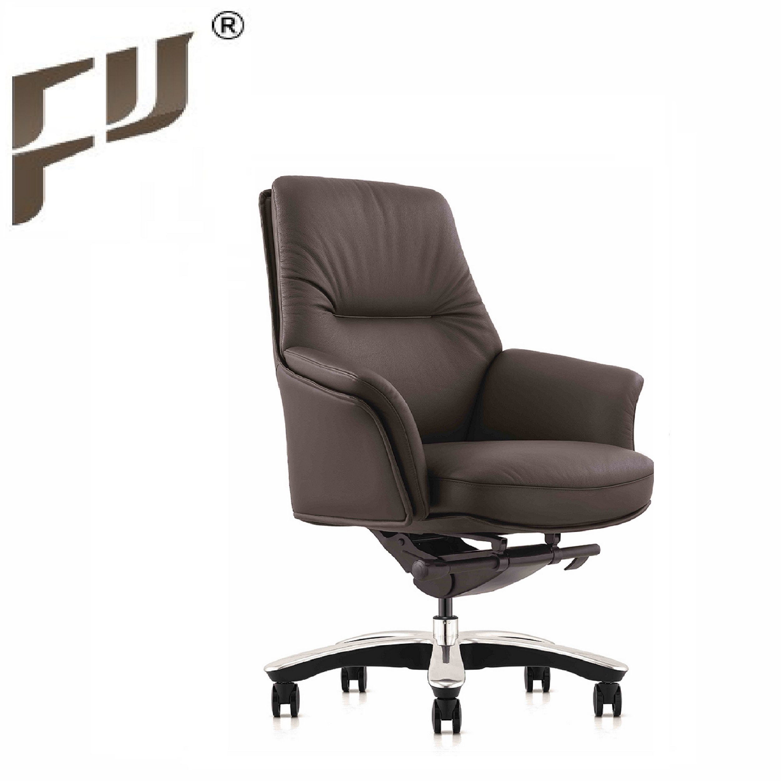 FURICCO Classic Style Luxury Swivel Genuine Leather Boss Manager Executive Office Chair