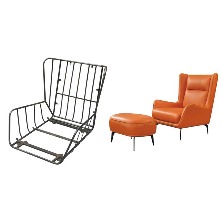 Modern powder coating metal sofa chair frame 10 mm steel frame for armchair with ottoman