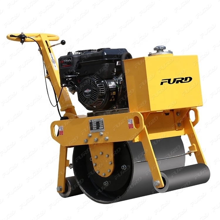 Walk Behind 9hp small compaction roller compactor 200kg hand compact mini road roller