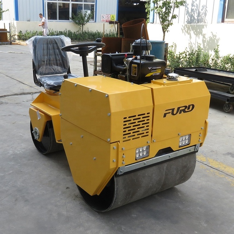 Mini road roller compactor tandem vibratory roller hydraulic double drum vbratory road roller FYL-855