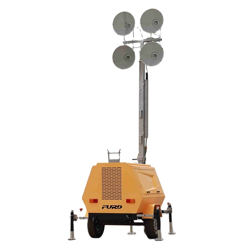 Portable 4 x 1000W Lighting Tower 9m Height Halogen Bulbs Durable And Compact Lighting Tower FZMDTC-1000B