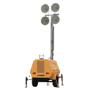 Portable 4 x 1000W Lighting Tower 9m Height Halogen Bulbs Durable And Compact Lighting Tower FZMDTC-1000B