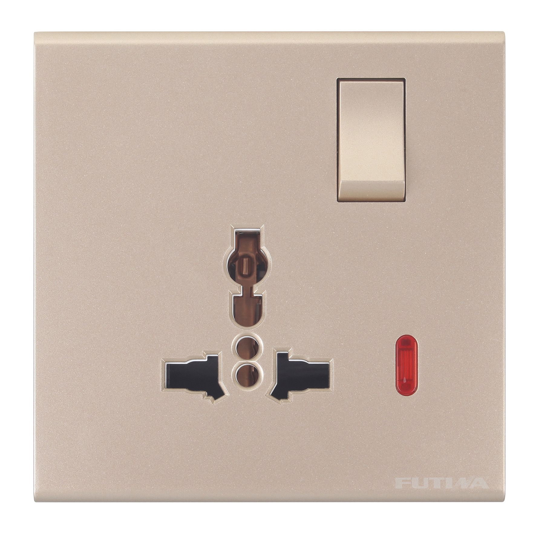 :Good Quality Factory Cheap Price Electric Switch Socket Stainless 1gang 5 Pin Multi Function Socket With Wall Light And Switch