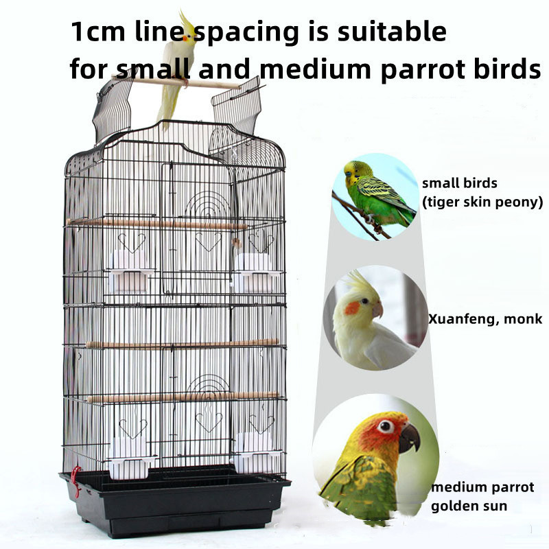 Horizontal Sliding Iron Large Bird Cages Collapsible Easy Shipping Birdcage For Parrot Comfortable Stainless Steel Wire Cage